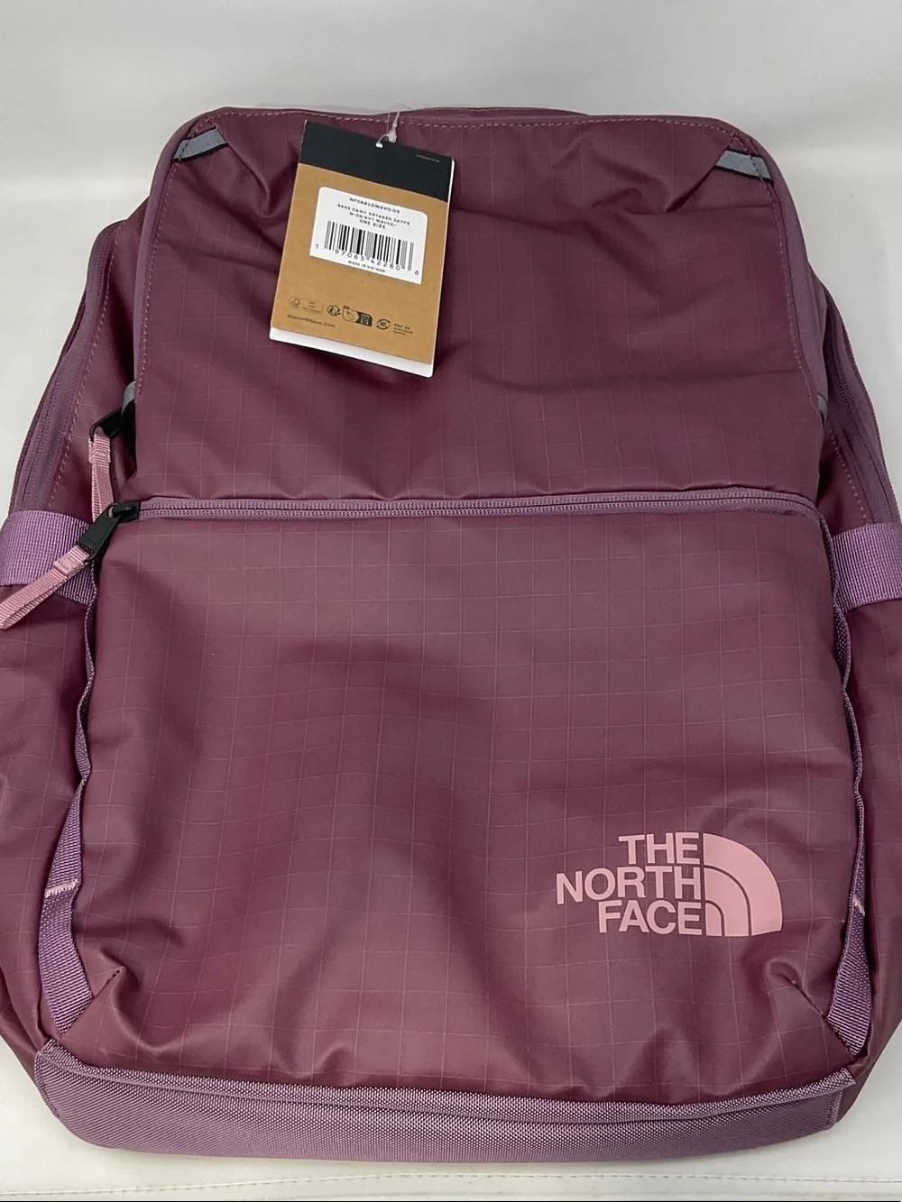 The North Face Backpack in Plum with Pink Logo